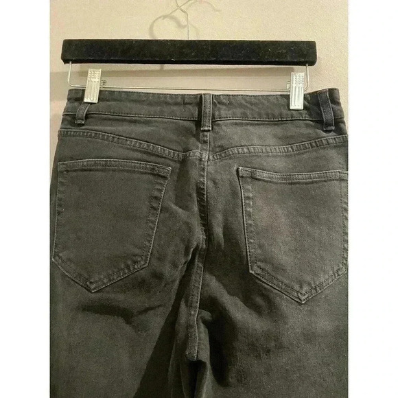 Something Navy High Waisted Bell Bottom Jeans Flare Bootcut Washed Black Denim 4 - Picture 8 of 12